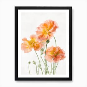 Marigold Flowers Acrylic Painting In Pastel Colours 8 Art Print