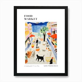 The Food Market In San Francisco 1 Illustration Poster Art Print