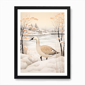 Winter Bird Painting Canada Goose 2 Art Print