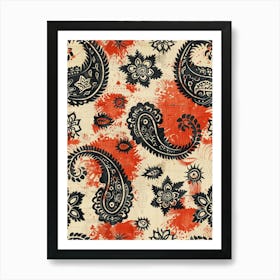 Paisley Pattern, In The Style Of Ottoman Art, Detailed, Classical, Floral Patterns, Seamless Poster