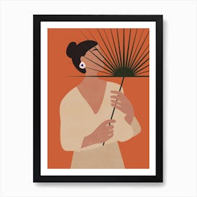 Woman Holding A Palm Art Print