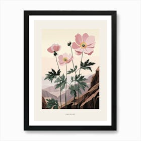 Flower Illustration Anemone 3 Poster Art Print