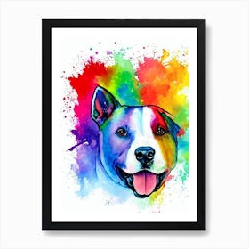 Bull Terrier Rainbow Oil Painting Dog Art Print