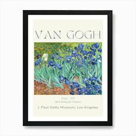 Van Gogh Vase With Irises, Saint-Rémy-de-Provence 1889 Art Poster Print For Feature Wall Decor - Museum Location - J. Paul Getty Museum Los Angeles - Fully Remastered in HD Art Print