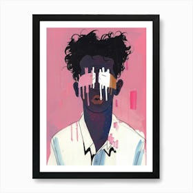 Man With His Eyes Painted On Art Print