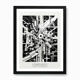 Complexity Abstract Black And White 4 Poster Art Print