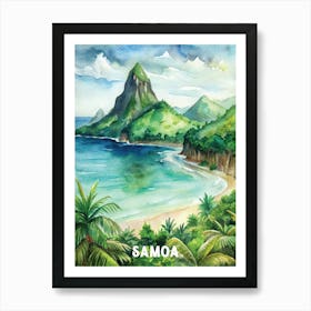 Samoa National Park Watercolor Painting Art Print