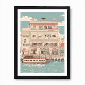 Yokohama Japan Travel Illustration 3 Art Print