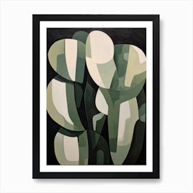 Modern Abstract Cactus Painting Turks Head Cactus 1 Art Print