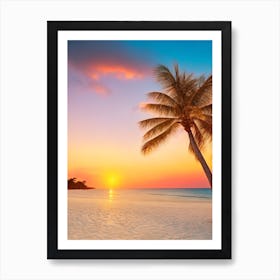 Sunset on a Tropical Beach 2 Art Print
