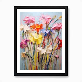 Abstract Flower Painting Carnation 6 Art Print