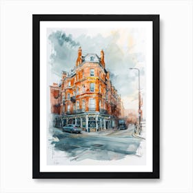 Lambeth London Borough   Street Watercolour 2 Art Print