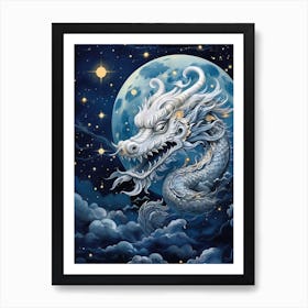 Dragon Elements Merged Illustration 3 Art Print