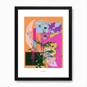 Gypsophila (Baby S Breath) 1 Neon Flower Collage Poster Art Print