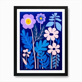 Blue Flower Illustration Statice 4 Art Print