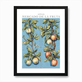 Mercado De La Fruta Apples Illustration 5 Poster Art Print