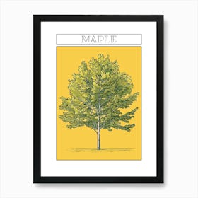 Maple Tree Minimalistic Drawing 4 Poster Art Print