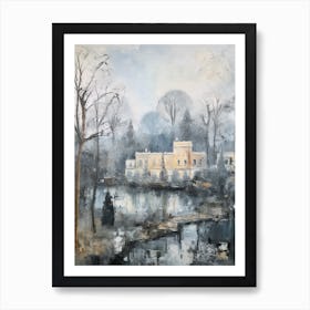 Winter City Park Painting Villa Doria Pamphili Rome Italy 1 Art Print