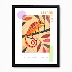 Chameleon Modern Abstract Illustration 2 Poster Art Print