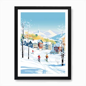 Stowe Mountain Resort   Vermont Usa, Ski Resort Illustration 1 Art Print