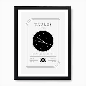 Taurus Zodiac Sign Art Print