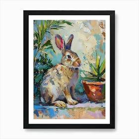 Havana Rabbit Painting 1 Art Print