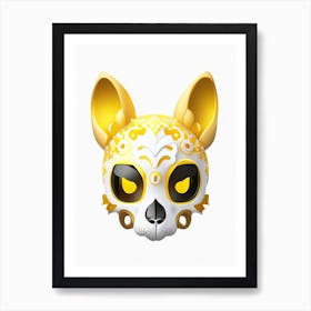 Animal Skull Yellow Kawaii Art Print