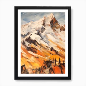 Mont Blanc France 4 Mountain Painting Art Print