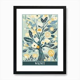 Walnut Tree Flat Illustration 1 Poster Art Print