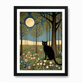 William Morris Black Cat In The Forest 27 Art Print