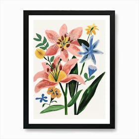 Painted Florals Lily 2 Art Print