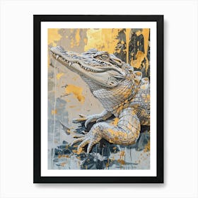 Alligator Precisionist Illustration 1 Art Print