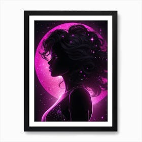 Girl In The Moonlight Print Art Print