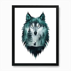 Wolf In The Forest Art Print