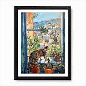 Cat On A Window Sill Art Print