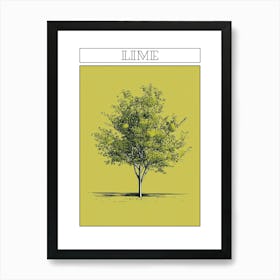 Lime Tree Minimalistic Drawing 4 Poster Art Print