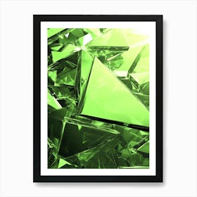 Abstract Green Triangles Art Art Print