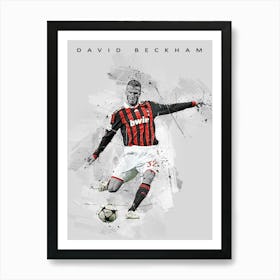 David Beckham Ac Milan Football Player Sport Art Print