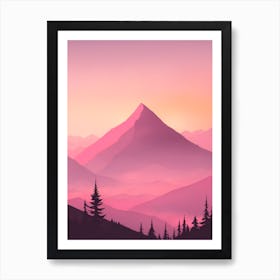 Misty Mountains Vertical Background In Pink Tone 18 Art Print