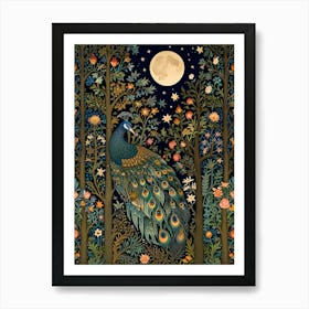 William Morris Peacock In The Forest 2 Art Print