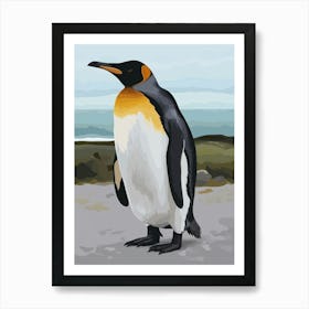 Emperor Penguin Robben Island Minimalist Illustration 4 Art Print