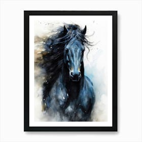 Horse With Long Mane animal Art Print