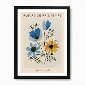 Spring Floral French Poster  Love In A Mist 1 Art Print