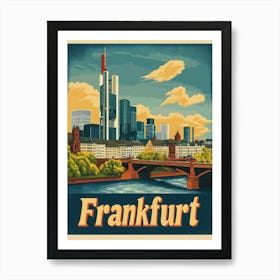 Aihrgdesign A Vintage Travel Poster Of Frankfurt Art Print