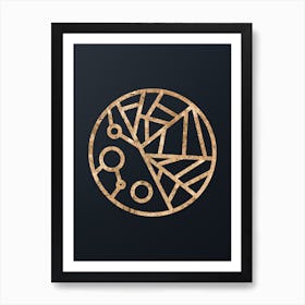 Abstract Geometric Gold Glyph on Dark Teal n.0082 Art Print
