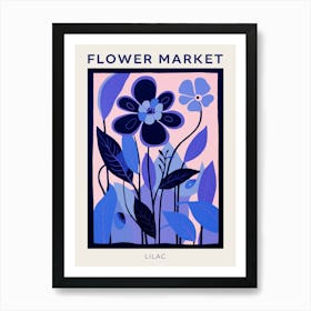 Blue Flower Market Poster Lilac 3 Art Print