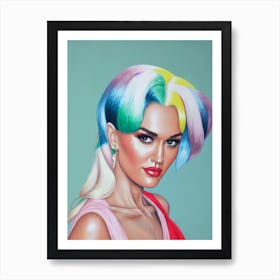 Gwen Stefani Colourful Illustration Art Print