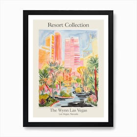 Poster Of The Wynn Las Vegas   Las Vegas, Nevada   Resort Collection Storybook Illustration 1 Art Print