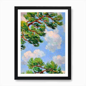 European Silver Fir 2 tree Abstract Block Colour Art Print