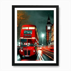 London Double Decker Bus Art Print